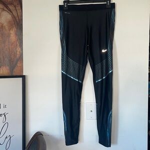 Nike Black and Blue Leggings